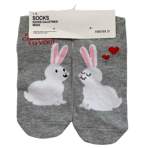 Forever 21 Ankle Socks 4 Pairs Animal Fox Bunny Soda Print - Picture 6 of 11